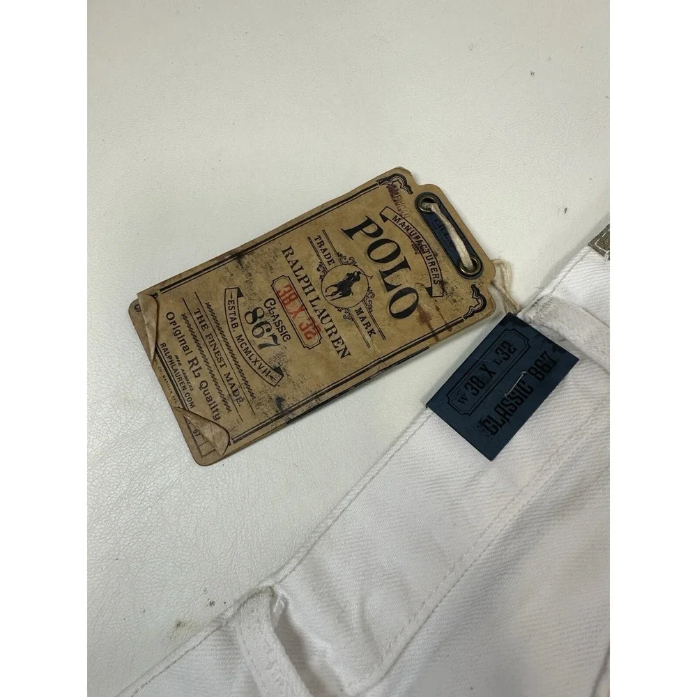 Polo Ralph Lauren Classic 867 Straight Hudson NWT white jeans Size‎ 38x32